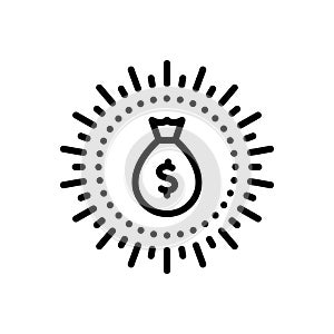 Black line icon for Ventures, investment and capital