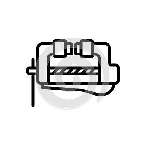 Black line icon for Vise, gripes and hardware