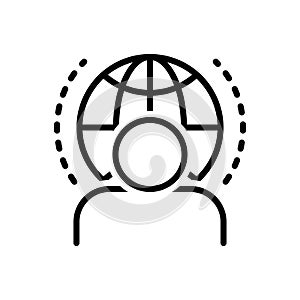 Black line icon for Visitor, guest and tourist