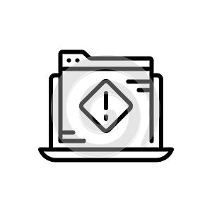 Black line icon for Vulnerable, accessible and unsafe