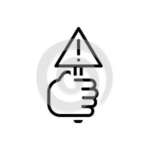 Black line icon for Warn, caution and notify