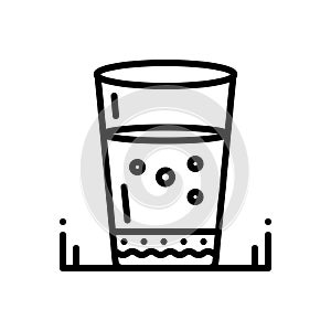 Black line icon for Water, glass and drink