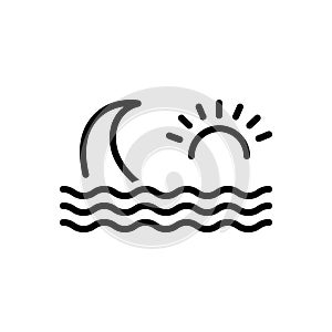 Black line icon for Wave, ripple and backwash photo