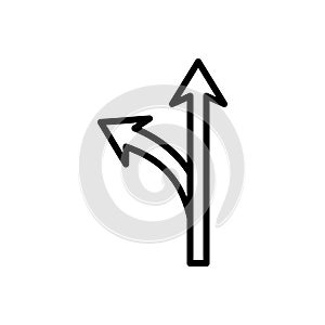 Black line icon for Way, road and highway