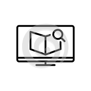 Black line icon for Wiki, wikipedia and directory