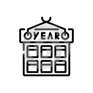 Black line icon for Year, month and calendar
