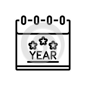 Black line icon for Year, month and calendar