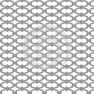 black line interlocking mod ovals vector seamless background pattern