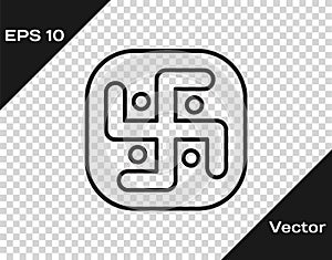 Black line Jainism icon isolated on transparent background. Vector