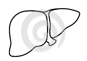 Black Line Liver Icon for Human Anatomy Organ Symbol PNG Illustration