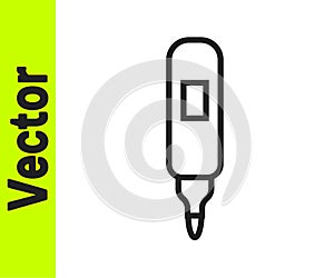 Black line Marker pen icon isolated on white background. Felt-tip pen. Vector