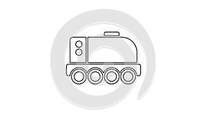 Black line Mars rover icon isolated on white background. Space rover. Moonwalker sign. Apparatus for studying planets