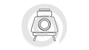 Black line Mars rover icon isolated on white background. Space rover. Moonwalker sign. Apparatus for studying planets