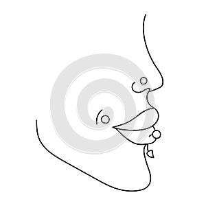 Black line Piercing isolated on white background. Vector