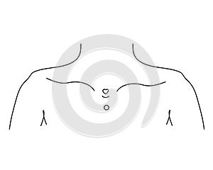 Black line Piercing isolated on white background. Vector