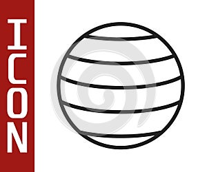 Black line Planet Venus icon isolated on white background. Vector