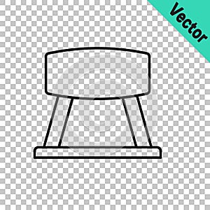 Black line Pommel horse icon isolated on transparent background. Sports equipment for jumping and gymnastics. Vector