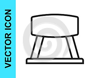 Black line Pommel horse icon isolated on white background. Sports equipment for jumping and gymnastics. Vector