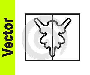 Black line Rorschach test icon isolated on white background. Psycho diagnostic inkblot test Rorschach. Vector