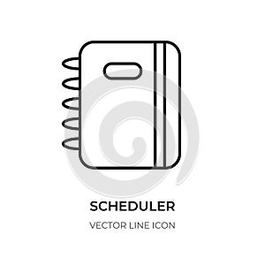 Black line scheduler icon business planner vector