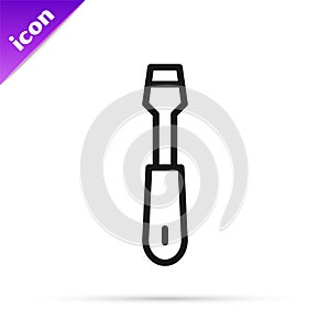 Black line Screwdriver icon isolated on white background. Service tool symbol. Vector