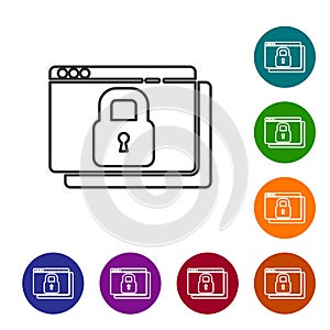 Black line Secure your site with HTTPS, SSL icon isolated on white background. Internet communication protocol. Set