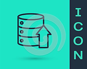 Black line Server, Data, Web Hosting icon isolated on green background. Vector Illustration