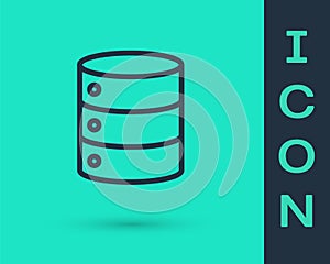 Black line Server, Data, Web Hosting icon isolated on green background. Vector Illustration