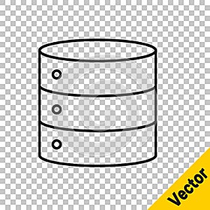 Black line Server, Data, Web Hosting icon isolated on transparent background. Vector