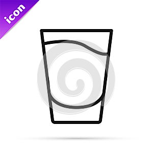 Black line Shot glass icon isolated on white background. Vector