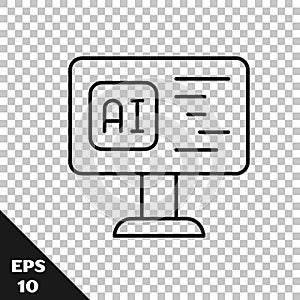Black line Software, web developer programming code icon isolated on transparent background. Javascript computer script