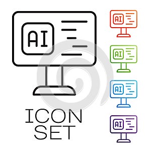 Black line Software, web developer programming code icon isolated on white background. Javascript computer script random