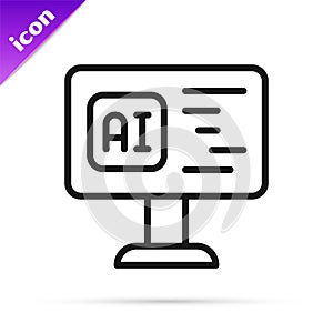 Black line Software, web developer programming code icon isolated on white background. Javascript computer script random
