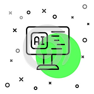 Black line Software, web developer programming code icon isolated on white background. Javascript computer script random