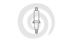 Black line Soldering iron icon isolated on white background. 4K Video motion graphic animation