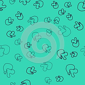 Black line Spanish wineskin icon isolated seamless pattern on green background. Vector photo