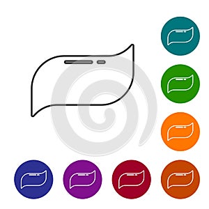 Black line Toothpaste icon isolated on white background. Set icons in color circle buttons. Vector