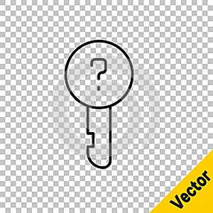 Black line Undefined key icon isolated on transparent background. Vector Illustration