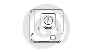 Black line User manual icon isolated on white background. User guide book. Instruction sign. Read before use. 4K Video