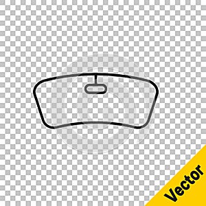 Black line Windshield icon isolated on transparent background. Vector