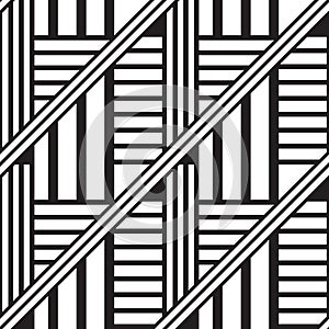 Black linear chaos geometric seamless pattern photo