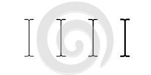 Black linear cursor icon for UI navigation and text editing.