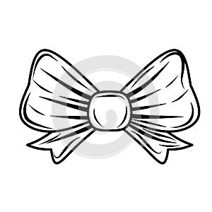 Black Linear Style Bow Ribbon Icon