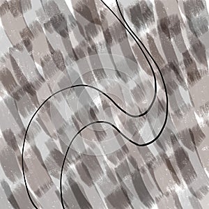 Black lines chaotic watercolor brush strokes in neutral autumn dark gray color palette, abstract background concept