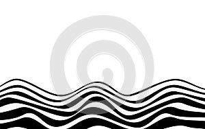 Black lines zigzag wave on bottom abstract white background vector flat design illustration