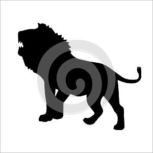 black lion silhouette zodiac vector illustartion isolated