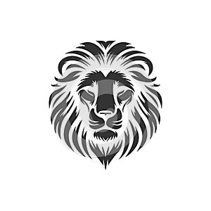 Black lion on a white background. Vector. Logo, emblem, icon, sign