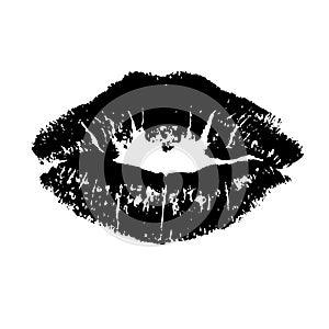 Black lips kiss photo