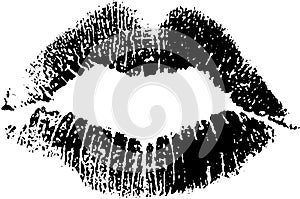Black lipstick kiss