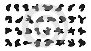 Black liquid blob shapes